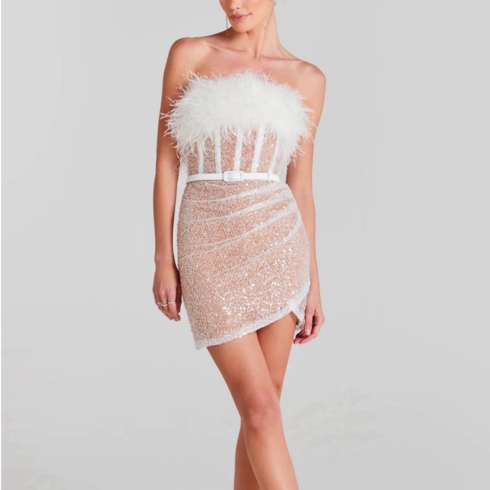 Nadine Merabi Lucie white mini Dress